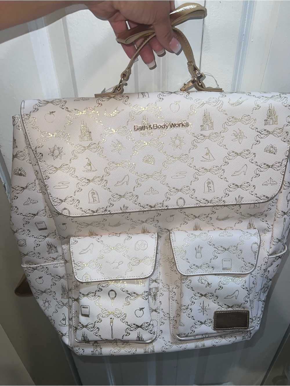 PRINCESS DISNEY Backpack Never Used Bath&BodyWorks Cream|Gold